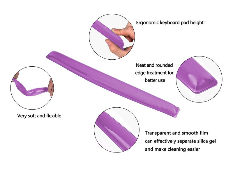 ABRONDA Silicone Gel Keyboard Wrist Rest Set Plus - ABRONDA Keyboard & Mouse Wrist Support Pad Office, Computer, Laptop, Mac - Durable, Comfortable and Pain Relief- Purple Set - Image 3